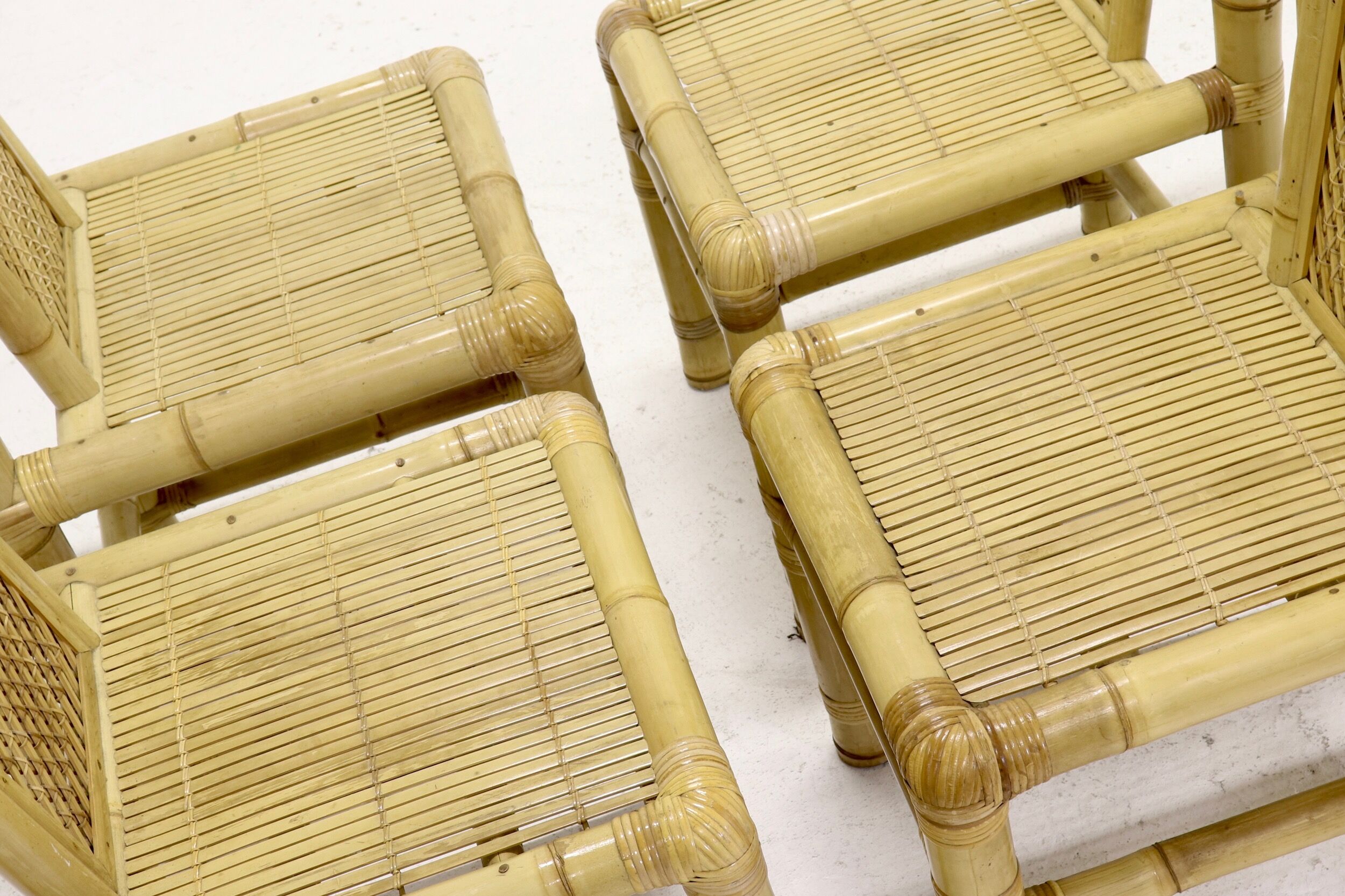 Bamboo dining chairs in tropicalist style 1970