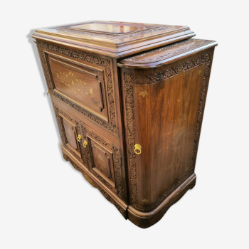 Bar cabinet with solid teak system circa 1980