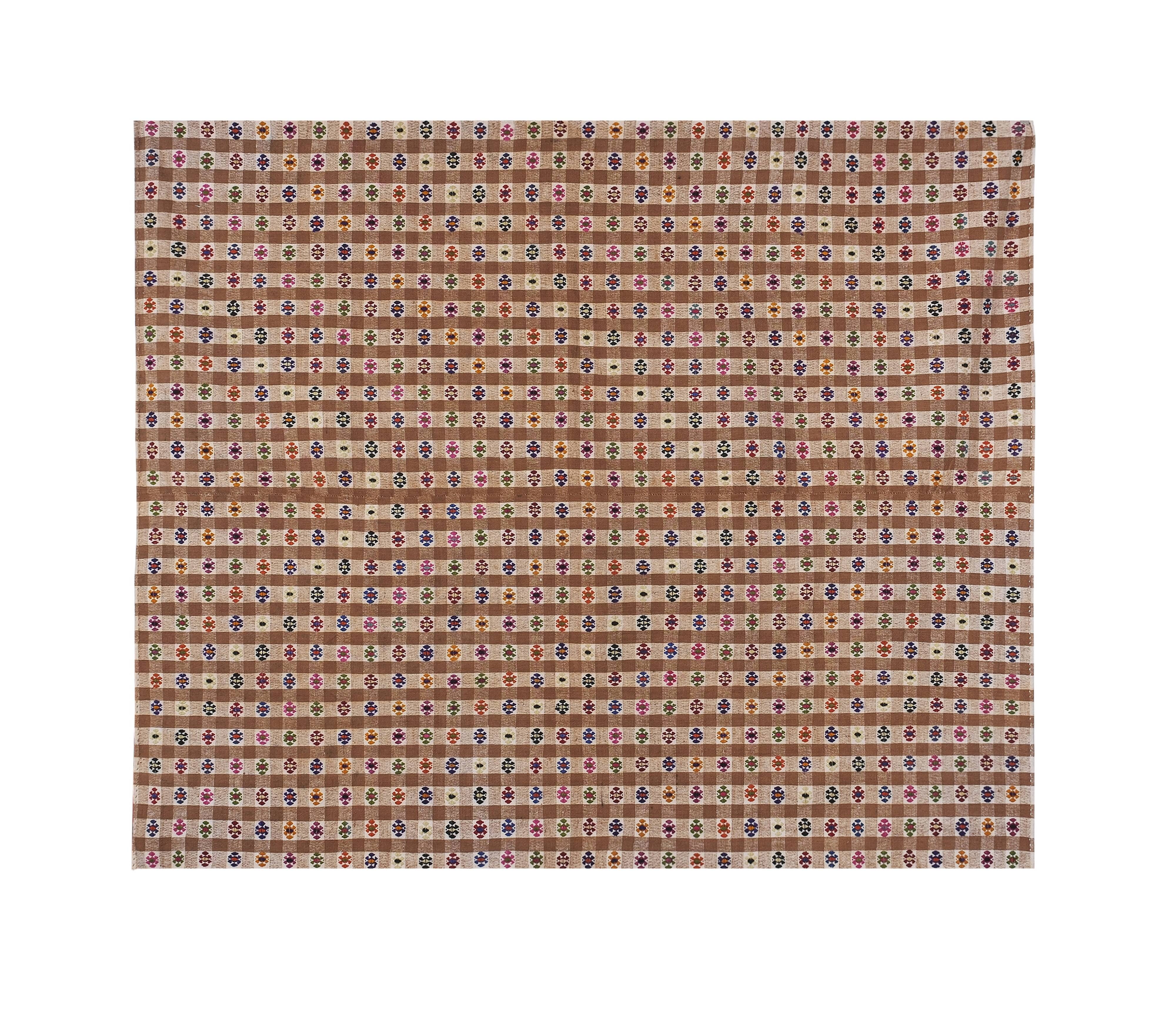 Vintage Turkish Oushak Rug Handwoven 202x246 cm