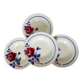 4 assiettes creuses vintage de K&G Luneville modèle Chantal 220516