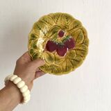 Sarreguemines barbotine plates with fruit decoration