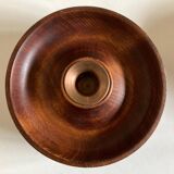 Candle holder in teak and coppery brass Scandinavian mid century modern