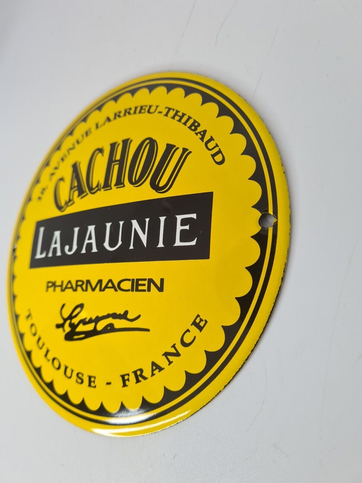 Plaque émaillée Cachou Lajaunie