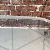 Suite of four plexiglass and metal chairs
