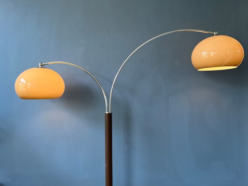 Dijkstra Double Arc Mushroom Lampamp | | d’éclairage de l’ère spatiale Rétro Lumière debout des années 70