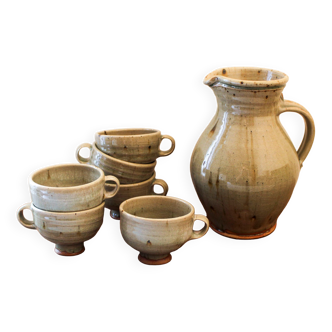 Gustave Tiffoche glazed stoneware cider set