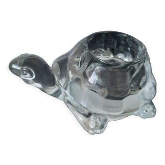 Glass turtle candle holder