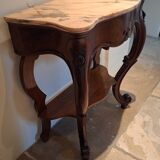 Console Napoleon III mahogany, pink marble top