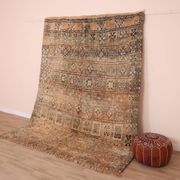 Peach Vintage Moroccan Rug 210 x 270 cm, Berber Wool Rug, Handmade Boho Rug