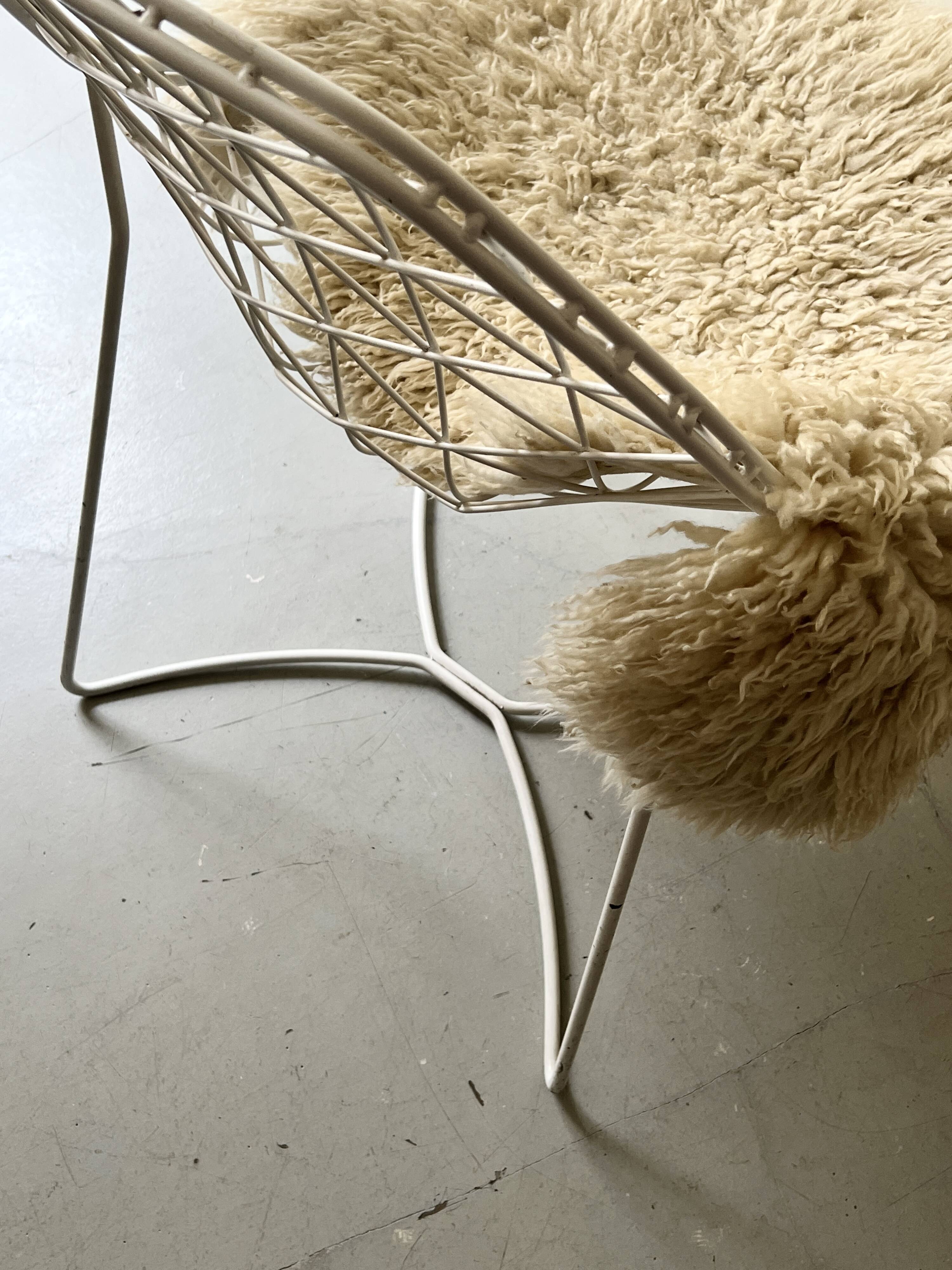 White metal bikini mesh design chair