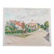 André Duculty (1912-1990) Watercolor on paper "Landscape of the countryside" Signed lower left and dated