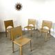 Lot 4 chairs all leather cream design 70s/80s Italy vintage