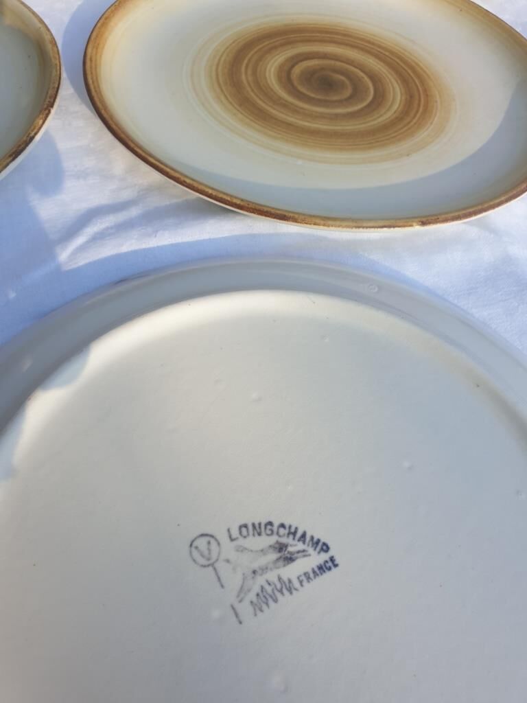 Set 5 plates longchamp 1970 spiral pattern diam24