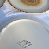 Set 5 plates longchamp 1970 spiral pattern diam24