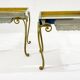 Pair of side tables, glass and brass, 1940s