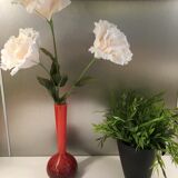 Vintage burgundy red soliflore vase in the 70