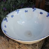 Blue salad bowl with Digoin Art Deco flowers