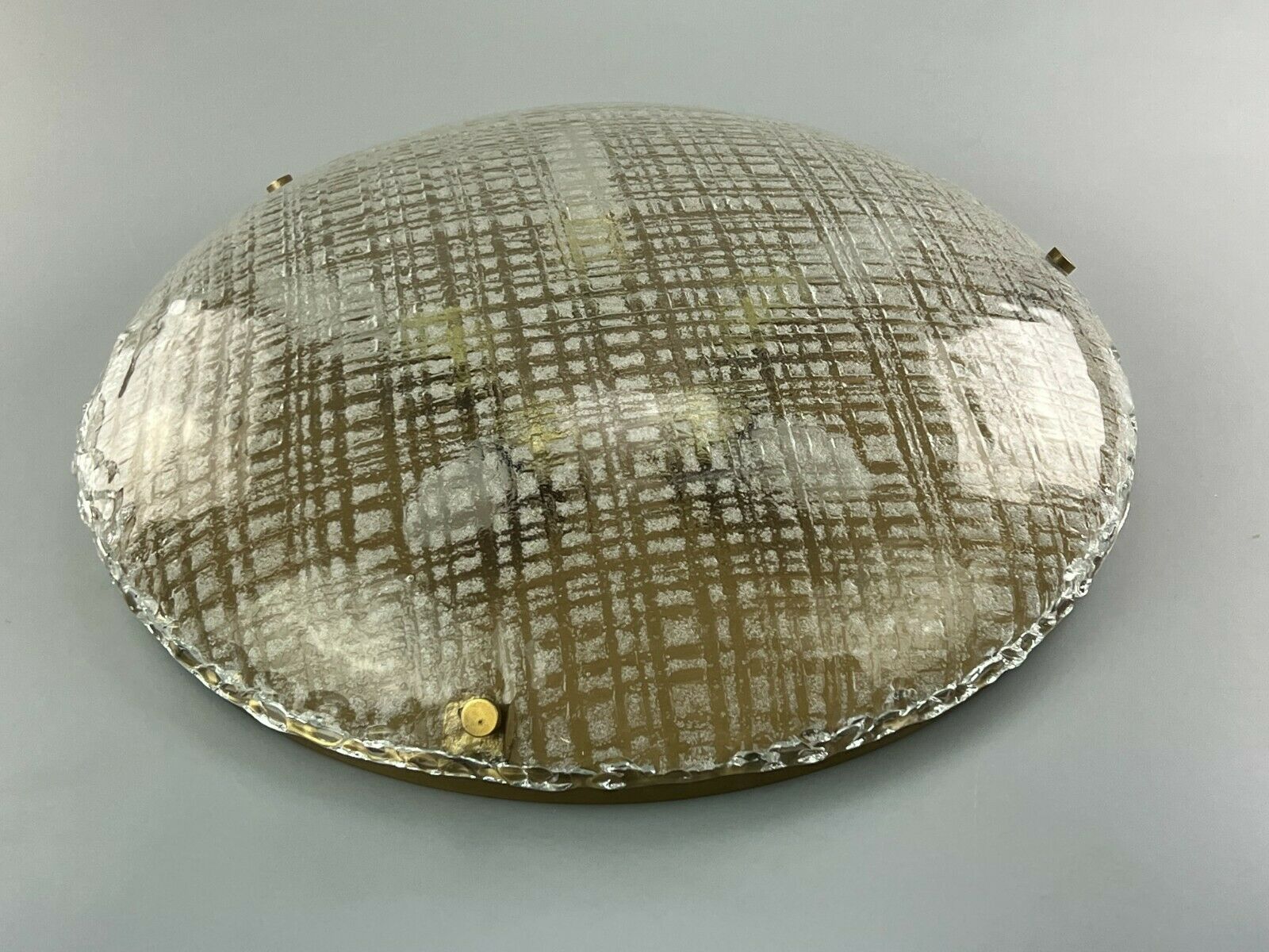 60s 70s lamp light plafoniere flush mount ice glass hillebrand 60s