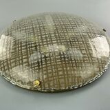 60s 70s lamp light plafoniere flush mount ice glass hillebrand 60s