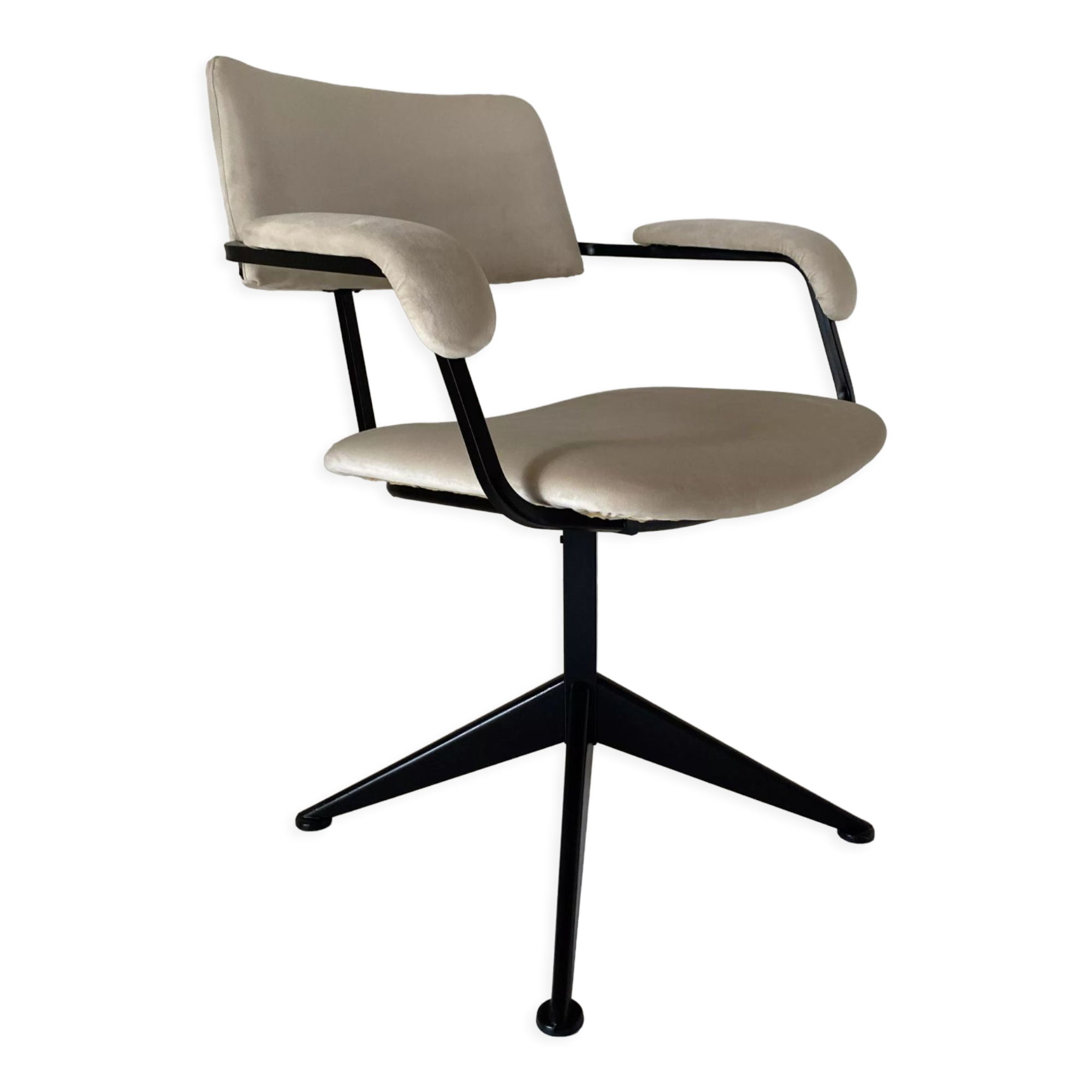 1960s vintage swivel velvet desk chair