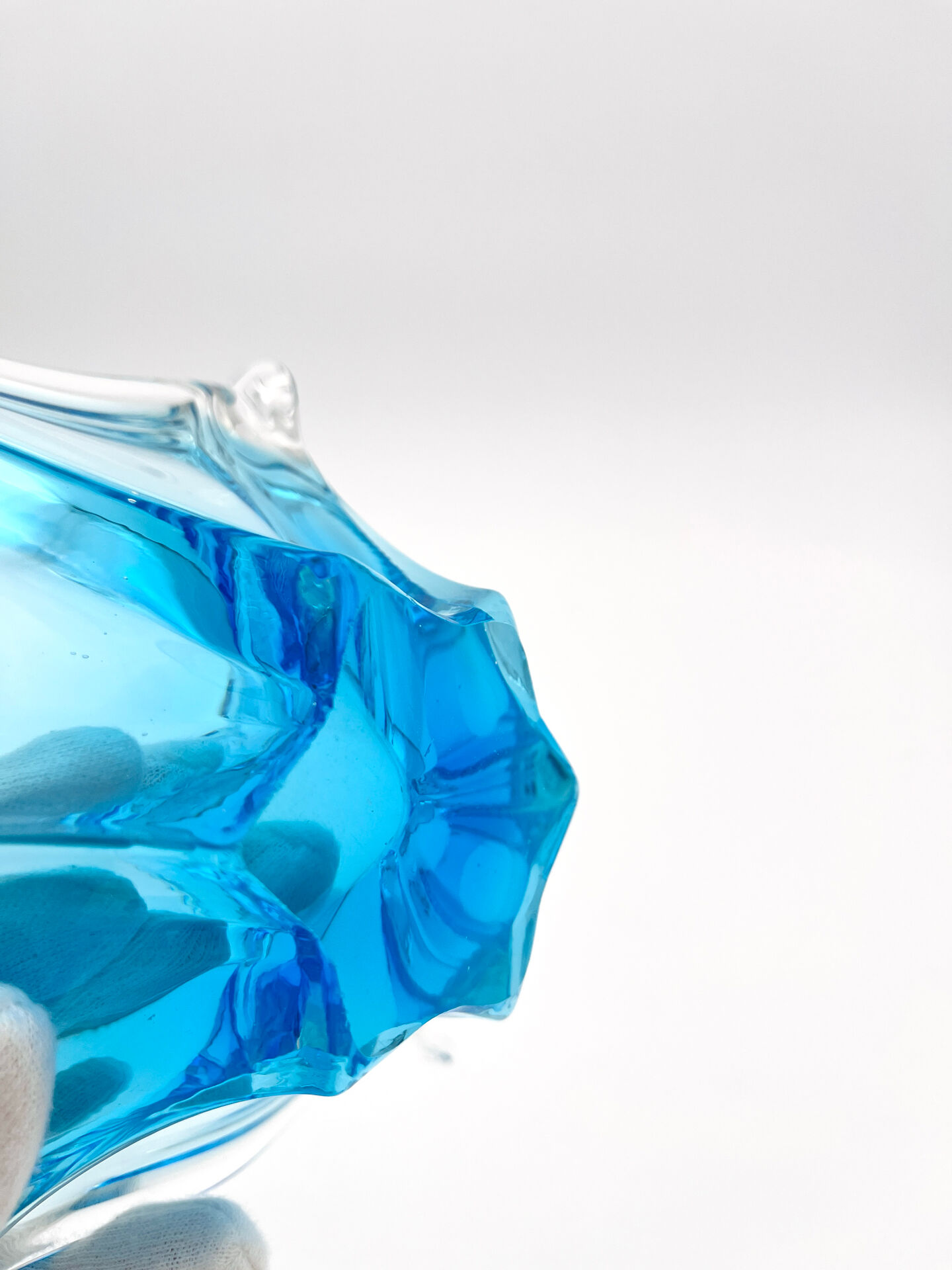 Murano Italy Deep Bowl - Organic Design Lagoon Blue