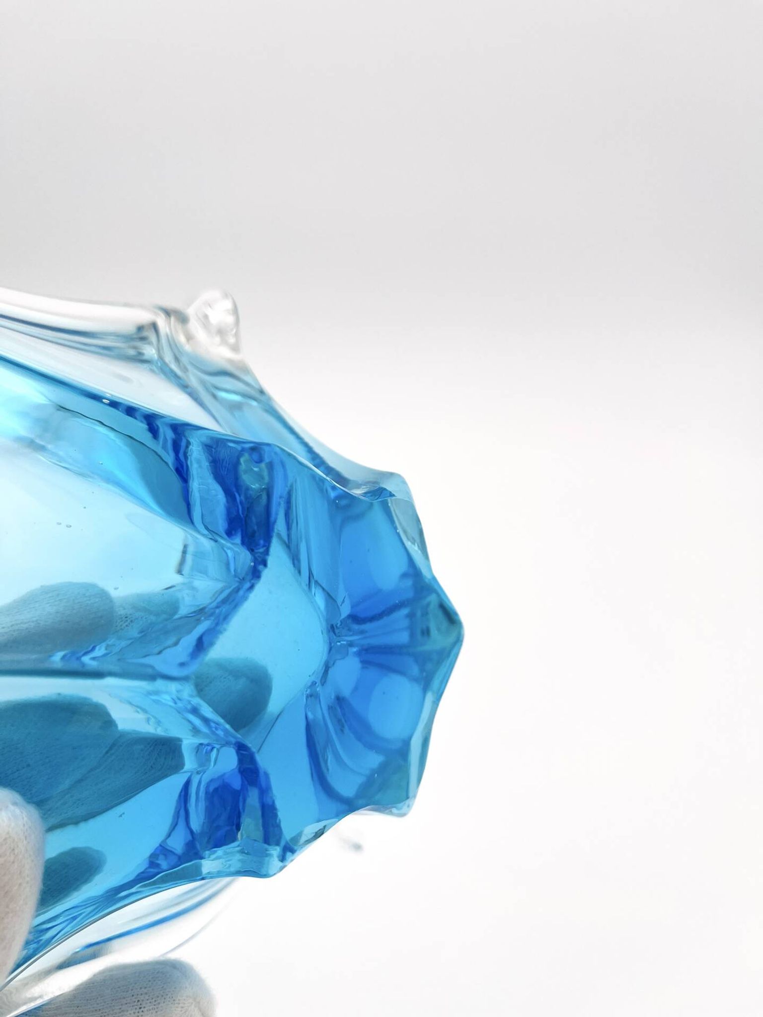 Murano Italy Deep Bowl - Organic Design Lagoon Blue