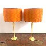 Paire de Lampe vintage upcyclée - upcycling - Orange pop