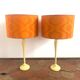 Pair of vintage upcycled lamps - upcycling - Orange pop
