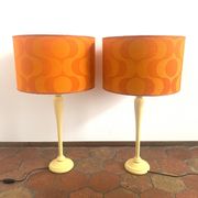 Paire de Lampe vintage upcyclée - upcycling - Orange pop