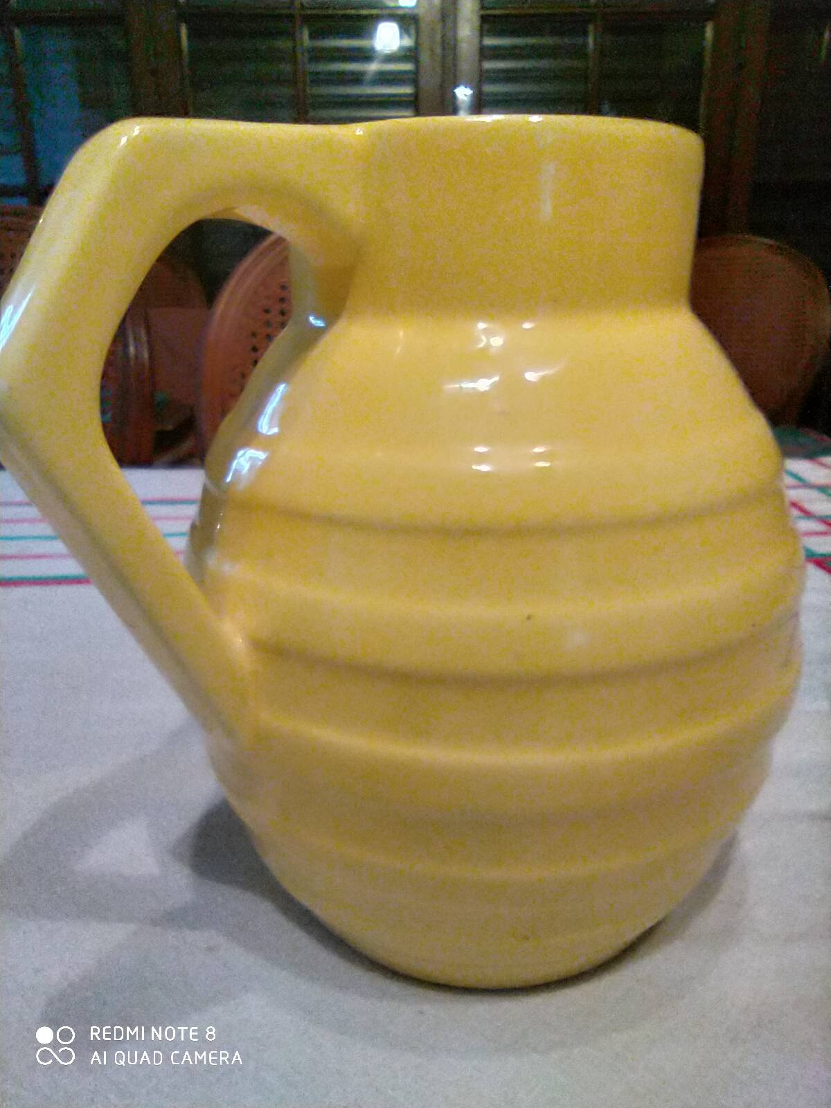 Orchies pitcher 1950 yellow ceramic