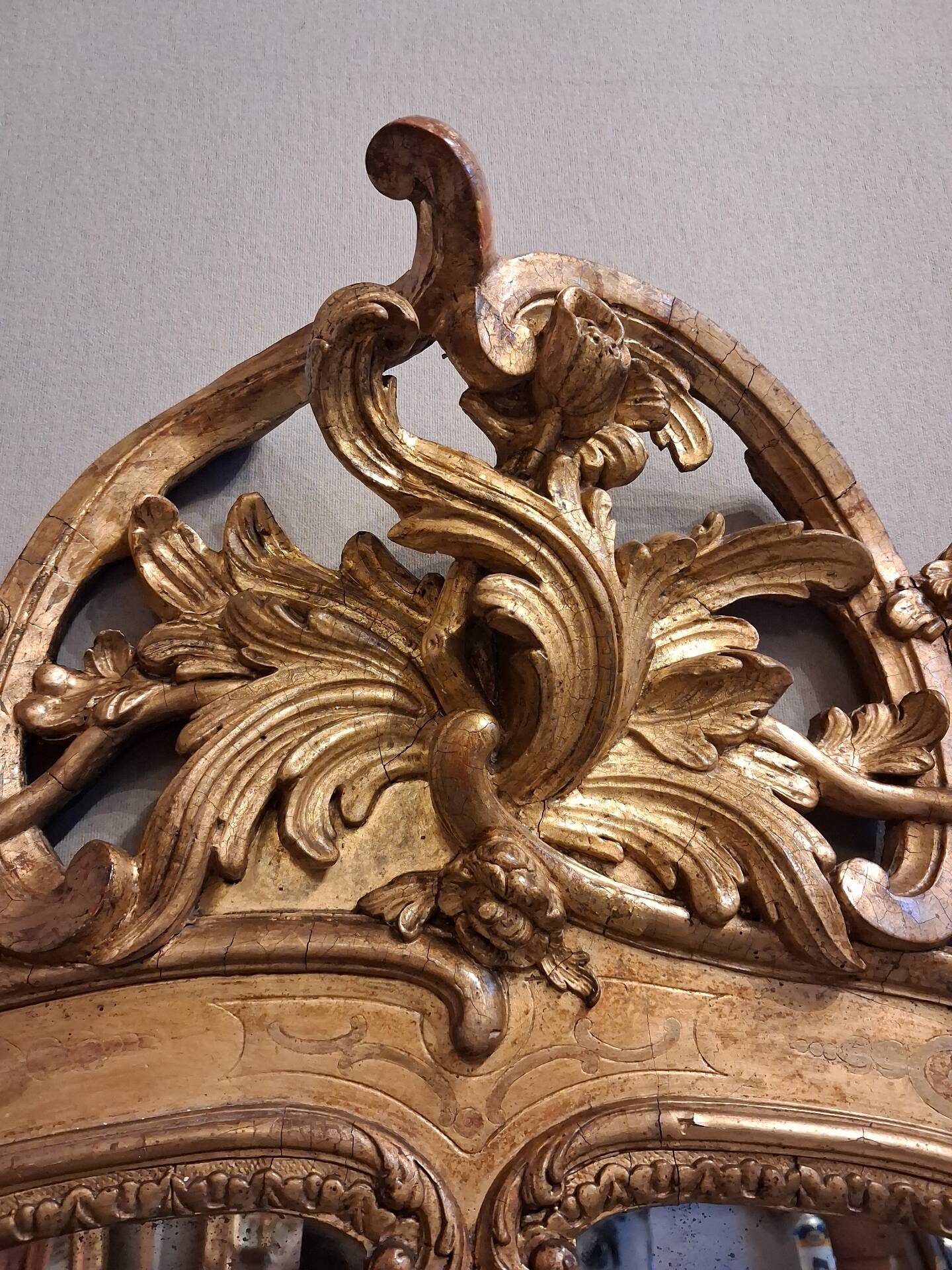 19th-century mirror 132 x 90