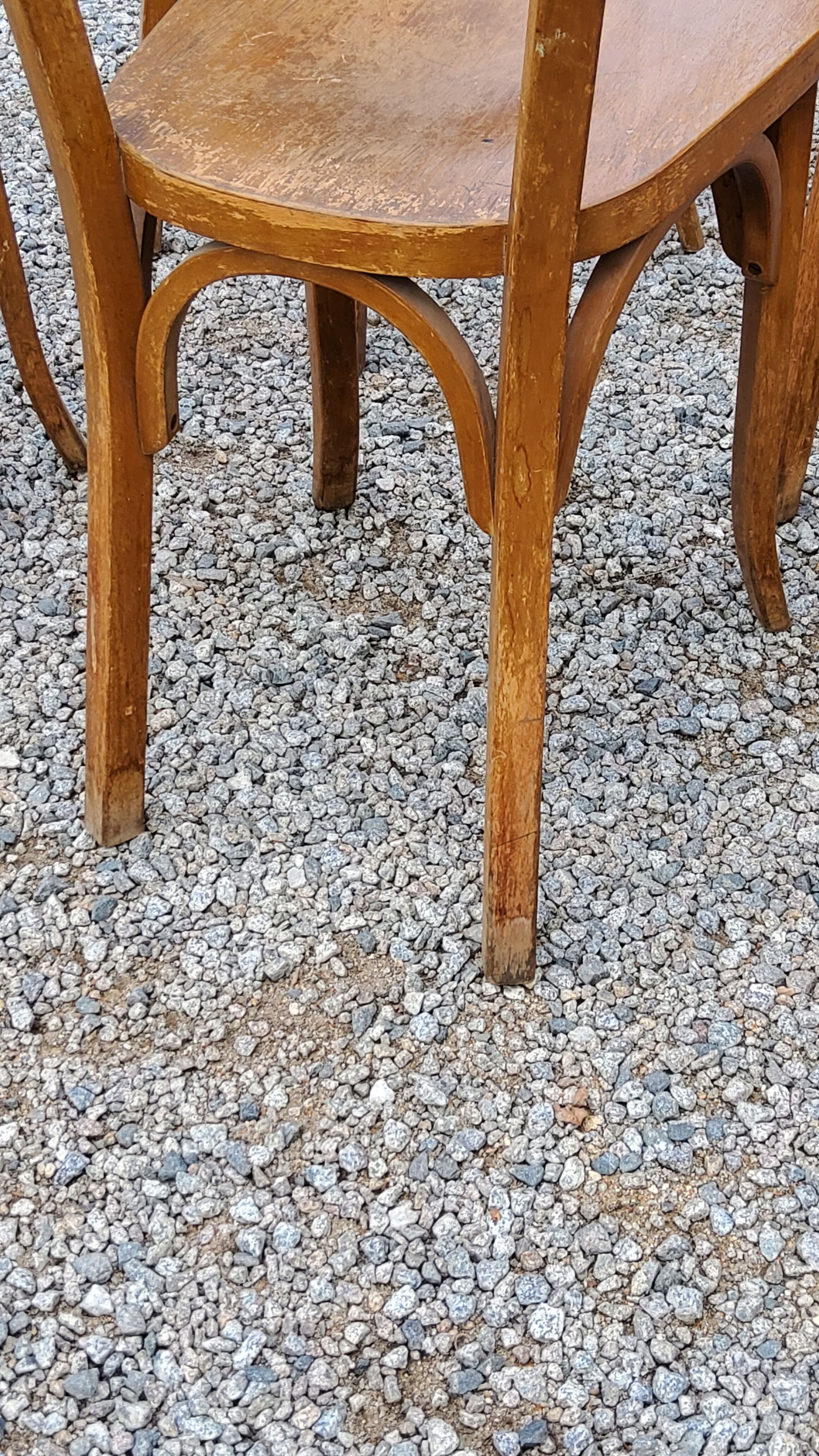 Set of 6 Baumann bistro chairs from the 50s stamp with iron