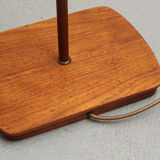 Lampadaire des années 1960 en teck et laiton