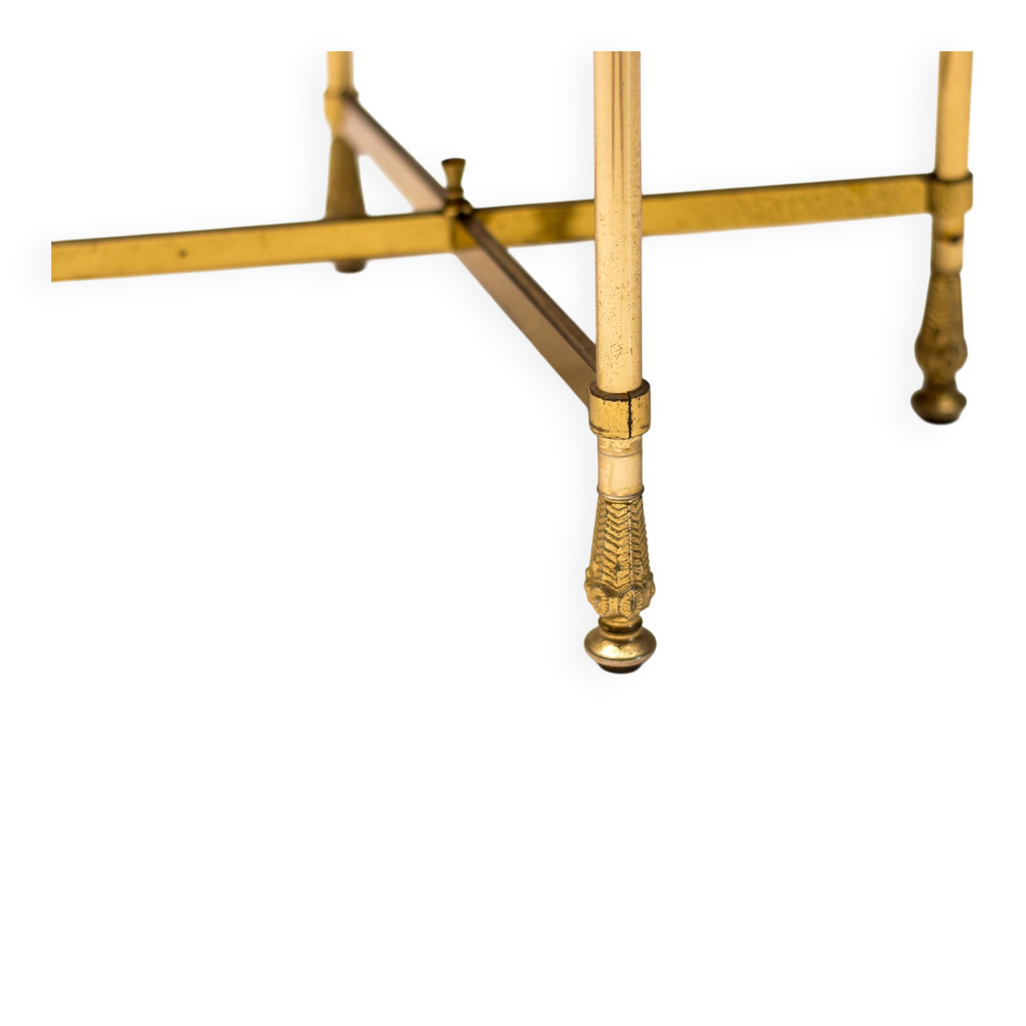 Side table in brass and lacquered goat skin by Aldo Tura, Italy, 1950s.