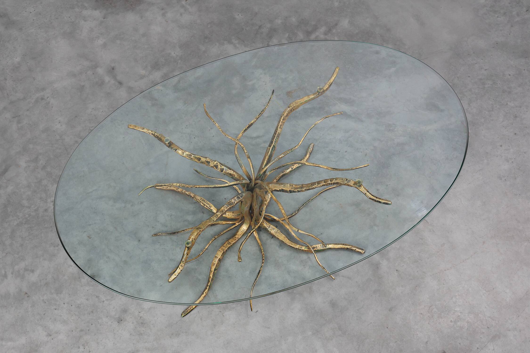 Mid-century forged metal coffee table by Salvino Marsura, Italy 1960s