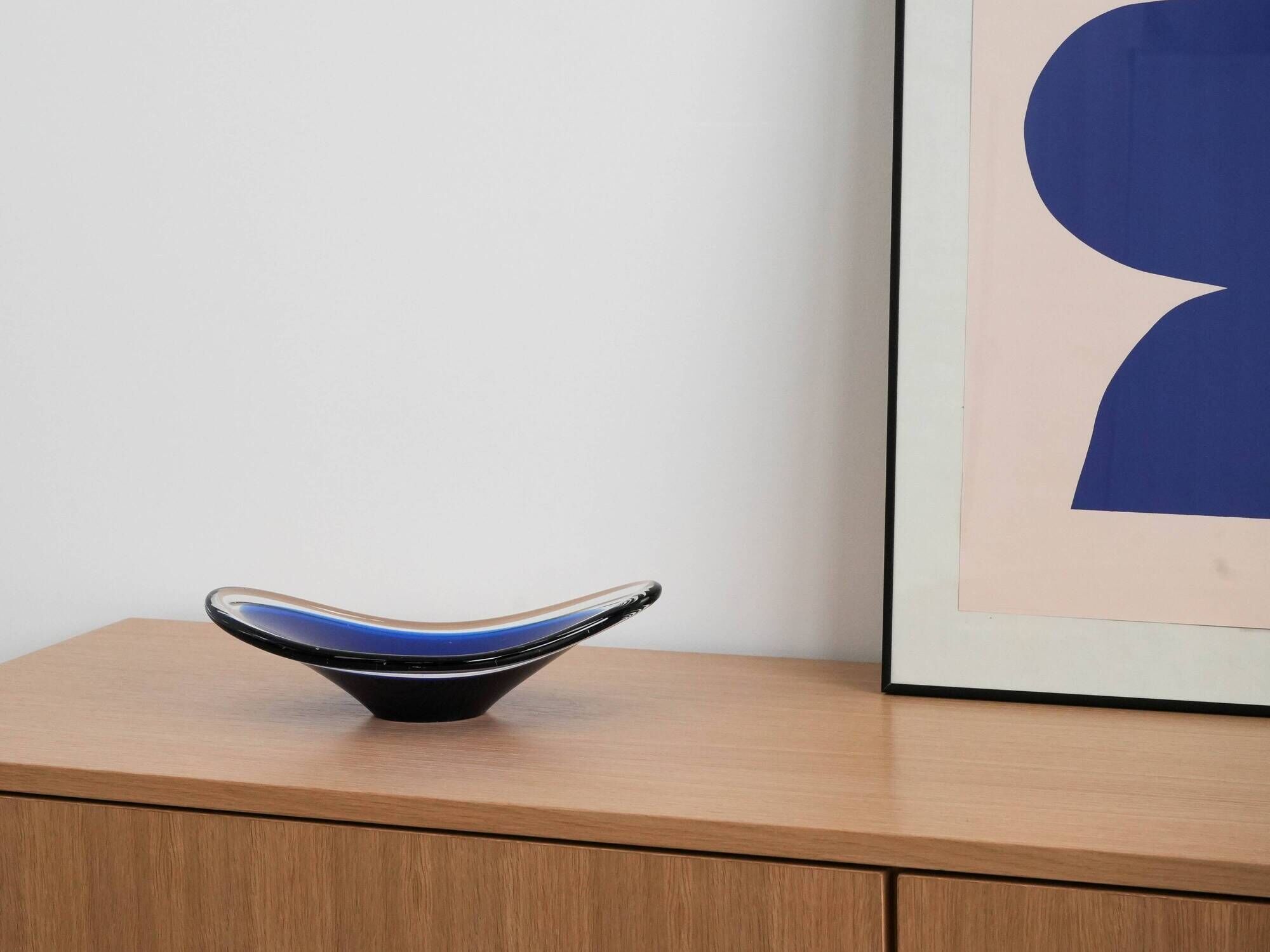 Glass platter, Danish design, 1970s, made in Denmark