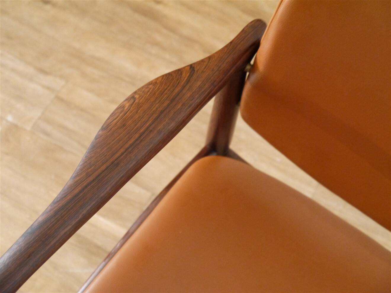 Danish armchair in Rio rosewood by Erik Buch