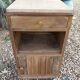 Petit meuble/chevet bois ancien et marbre rose