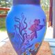 vase gallé aux motifs marins