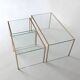 3 nesting coffee tables in glass and gilded metal, 1950-1970