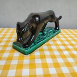 Black panther in ceramic Vallauris