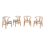 4x Hans J. Wegner CH24 Oak Wishbone Chair, 1960s Denmark