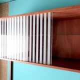 Library coffered suspended in teak, Denmark, 50 years