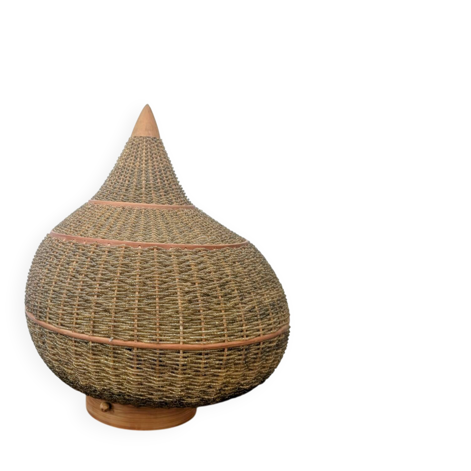 Table lamp Glass Beads & Bamboo