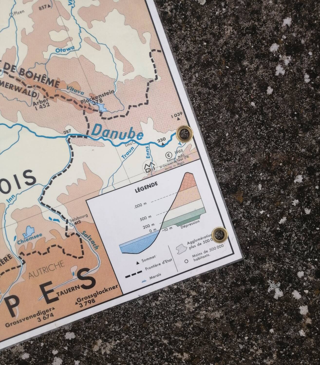 Old MDI Map of Germany Vintage Physical and Political.