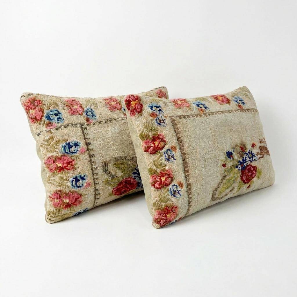 Set of 2 vintage kilim cushion covers 41x61 cm