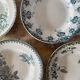 Lot de 4 assiettes fleuries bleues