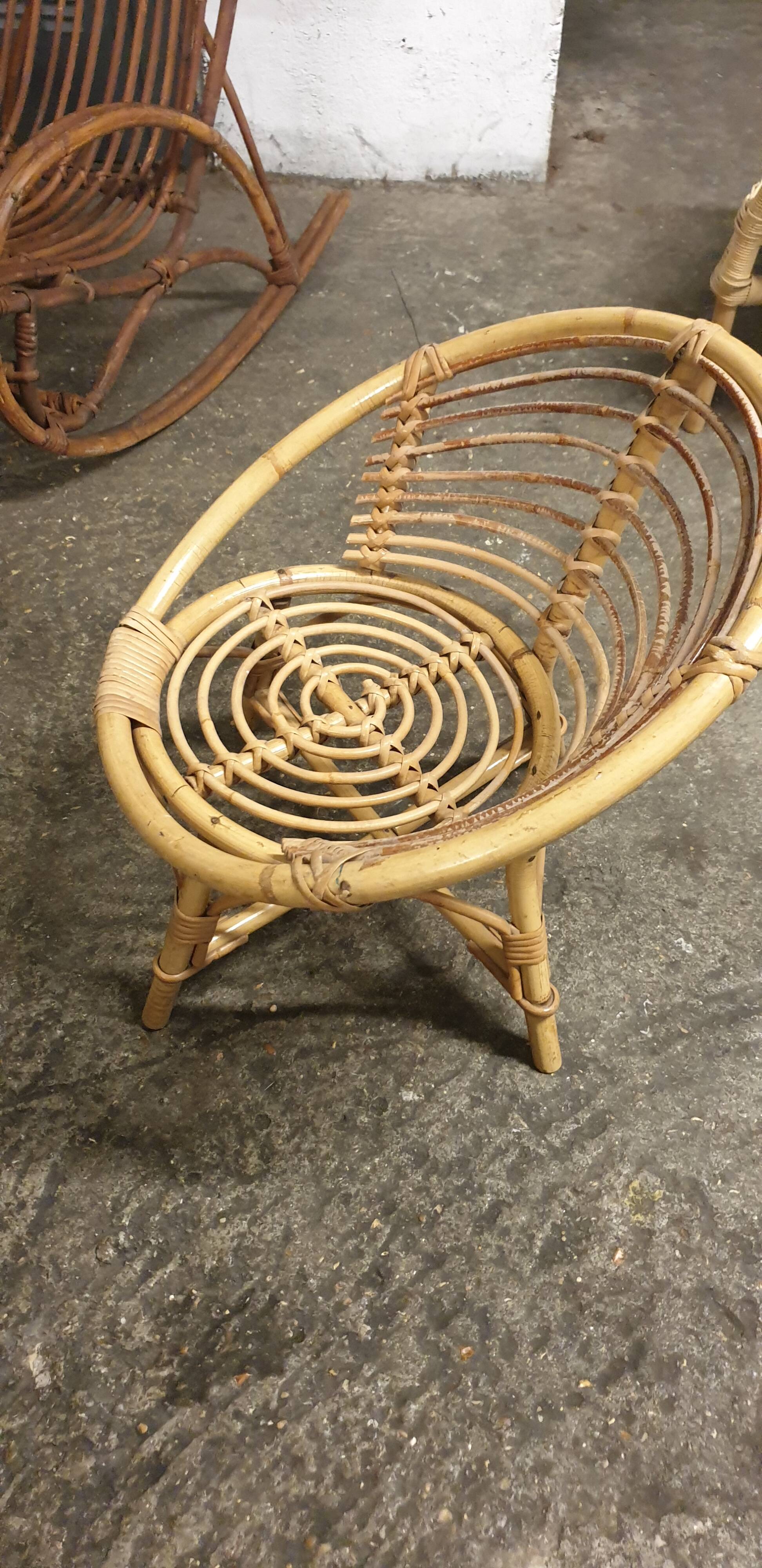 Fauteuil rotin enfant