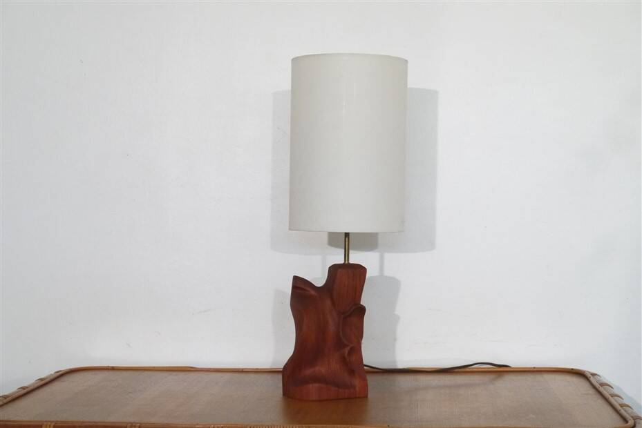 Scandinavian teak monoxyl lamp 1960