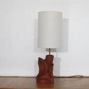 Lampe scandinave en teck monoxyle 1960